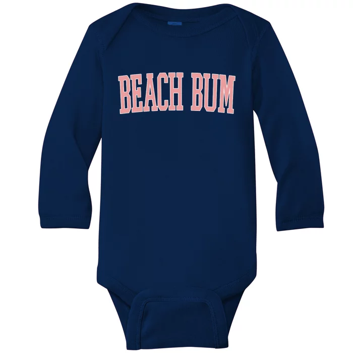 Beach Bum Retro Summer Baby Long Sleeve Bodysuit