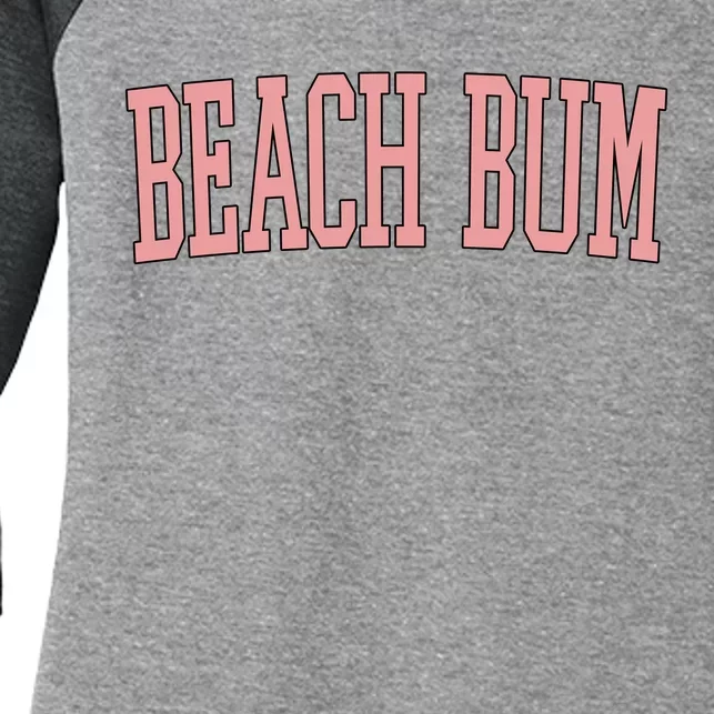 Beach Bum Retro Summer Women's Tri-Blend 3/4-Sleeve Raglan Shirt