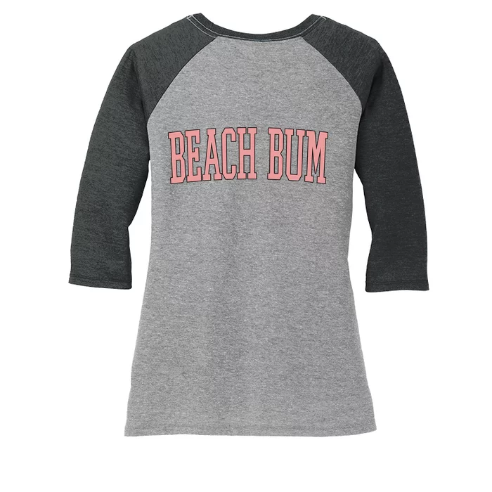 Beach Bum Retro Summer Women's Tri-Blend 3/4-Sleeve Raglan Shirt