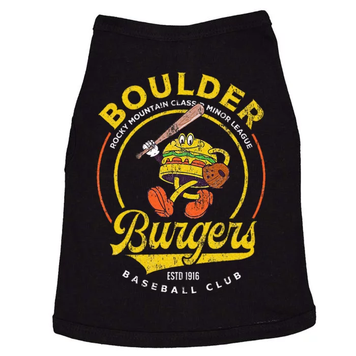 Boulder Burgers Retro Minor League Baseball Team Doggie Tank