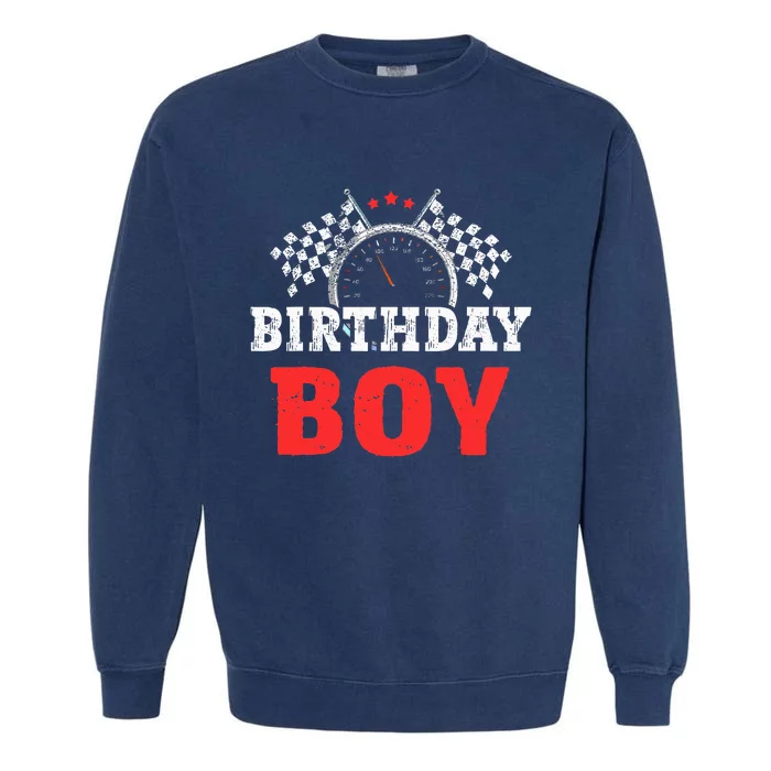 Birthday Boy Race Car Racing Car Driver Birthday Crew Garment-Dyed Sweatshirt