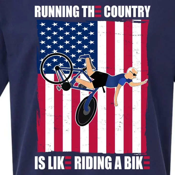 Biden Bicycle Running The Country Is Like Riding A Bike Sueded Cloud Jersey T-Shirt