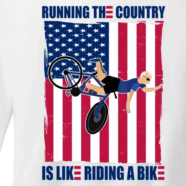 Biden Bicycle Running The Country Is Like Riding A Bike Womens CVC Long Sleeve Shirt