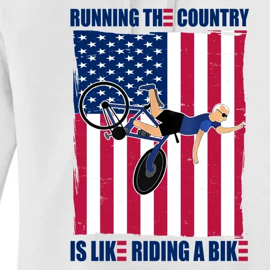 Biden Bicycle Running The Country Is Like Riding A Bike Women's Pullover Hoodie