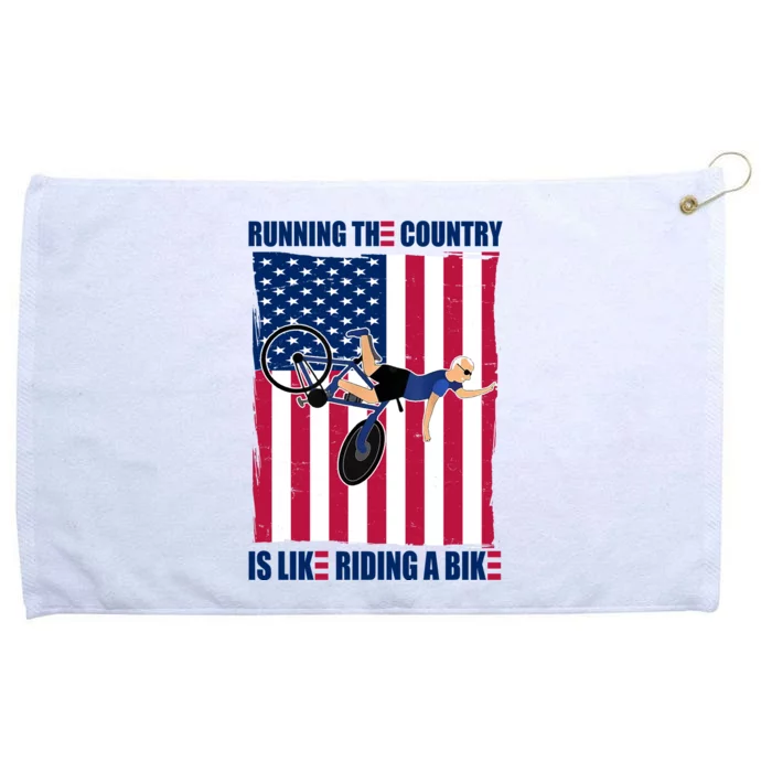 Biden Bicycle Running The Country Is Like Riding A Bike Grommeted Golf Towel