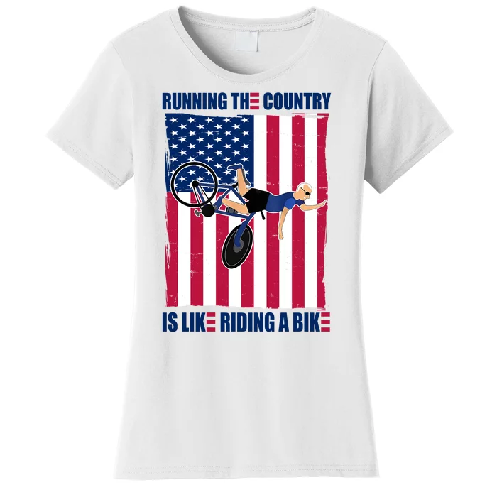 Biden Bicycle Running The Country Is Like Riding A Bike Women's T-Shirt