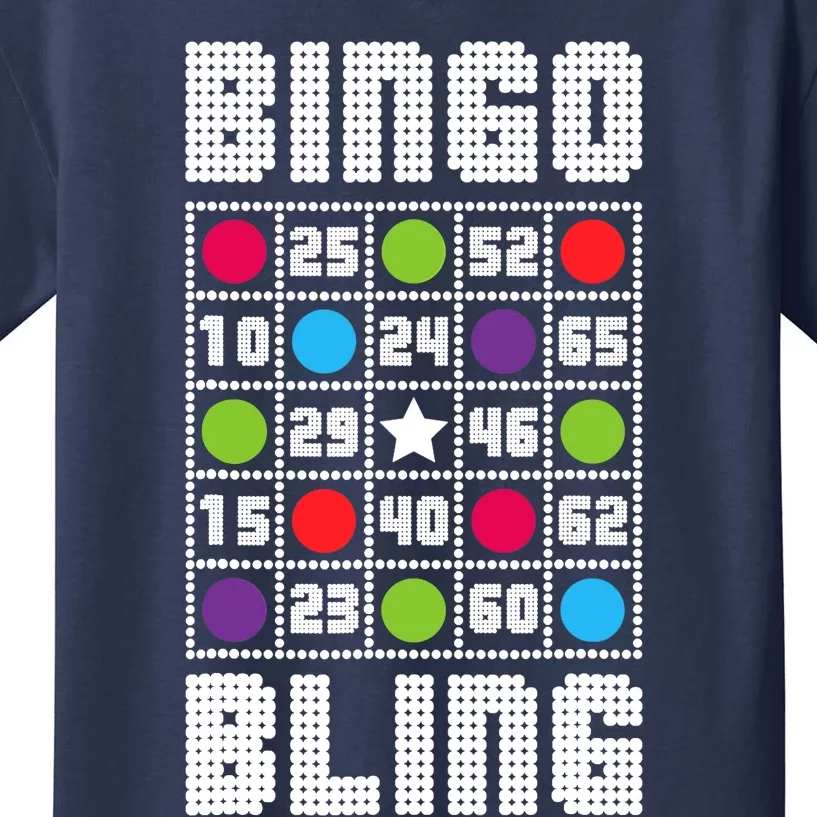 Bingo Bling Rhinestone Style Funny Player Gift Kids T-Shirt