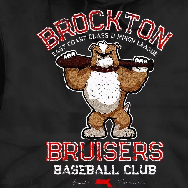 Brockton Bruisers Retro Minor League Baseball Team Tie Dye Hoodie