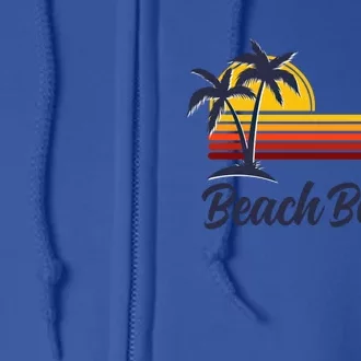 Beach Bound Retro Summer Fun Family Vacation Trip Gift Full Zip Hoodie