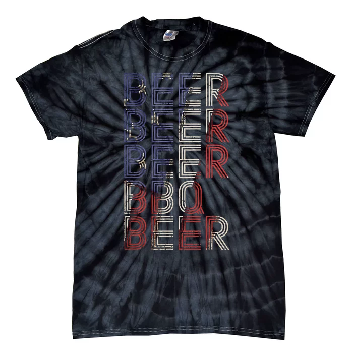 Beer BBQ Retro Barbecue 4th Of July Party Drinking Team Tie-Dye T-Shirt