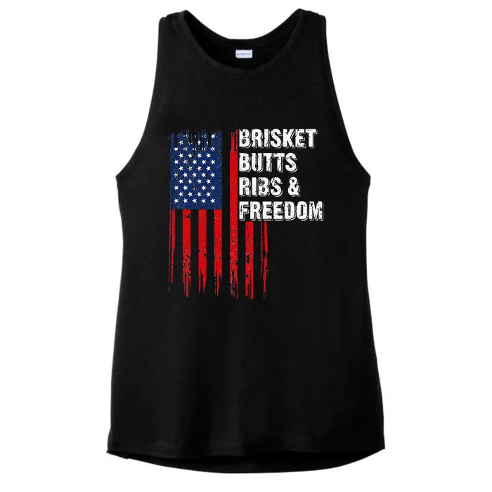 Brisket Butts Ribs And Freedom Steak Cooking Beef Roast Ladies Tri-Blend Wicking Tank