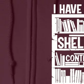 Bookshelf Bookworm Reading Full Zip Hoodie