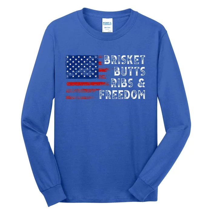 Brisket Butts Ribs And Freedom Steak Cooking Beef Roast Tall Long Sleeve T-Shirt