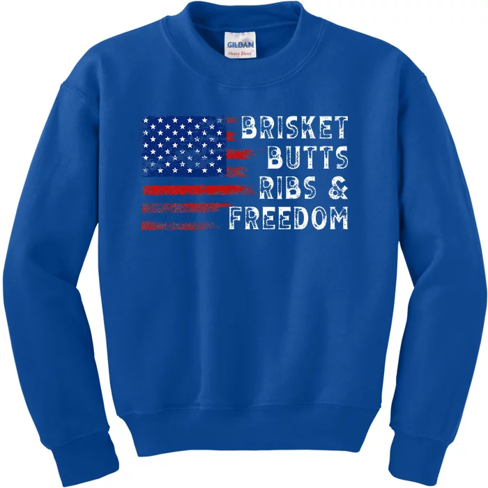 Brisket Butts Ribs And Freedom Steak Cooking Beef Roast Kids Sweatshirt