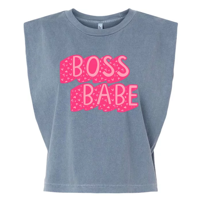 Boss Babe Retro Heart Garment-Dyed Women's Muscle Tee