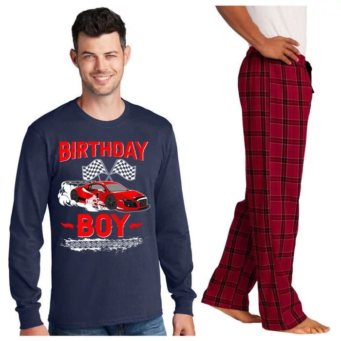 Birthday Boy Race Car Racing Car Driver Birthday Crew Long Sleeve Pajama Set