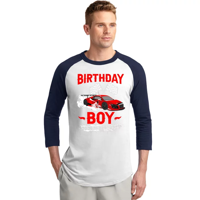 Birthday Boy Race Car Racing Car Driver Birthday Crew Baseball Sleeve Shirt