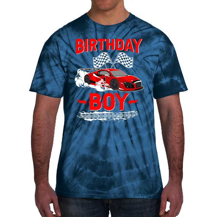 Birthday Boy Race Car Racing Car Driver Birthday Crew Tie-Dye T-Shirt