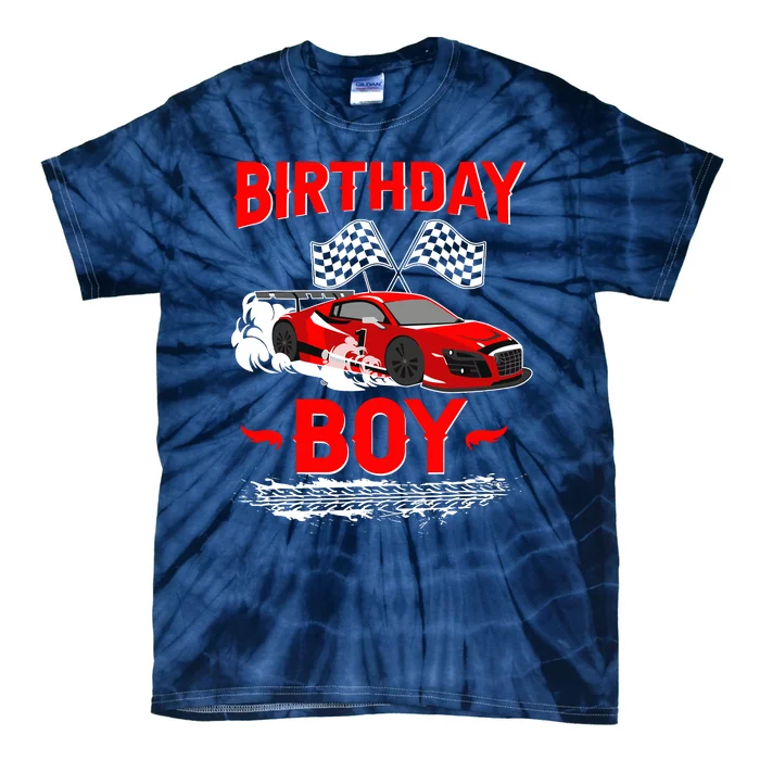 Birthday Boy Race Car Racing Car Driver Birthday Crew Tie-Dye T-Shirt