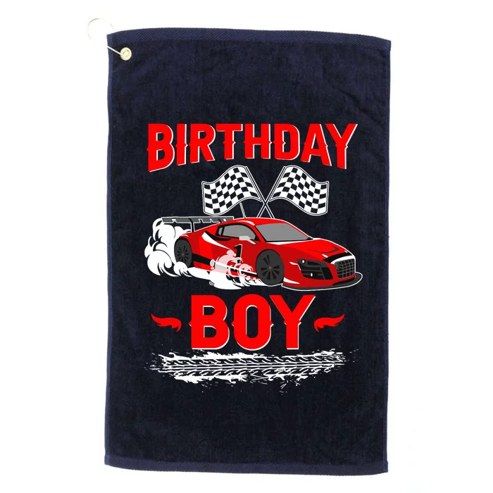 Birthday Boy Race Car Racing Car Driver Birthday Crew Platinum Collection Golf Towel