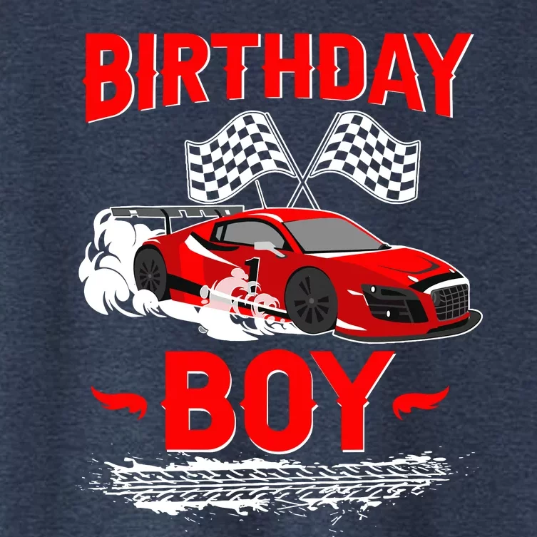 Birthday Boy Race Car Racing Car Driver Birthday Crew Women's Crop Top Tee