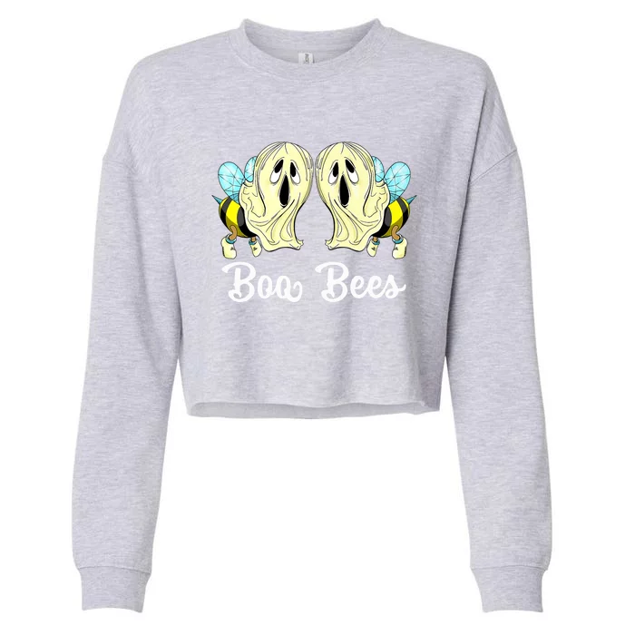 Boo Bees Retro Ghosts Boo Beekeeper Halloween Great Gift Cropped Pullover Crew