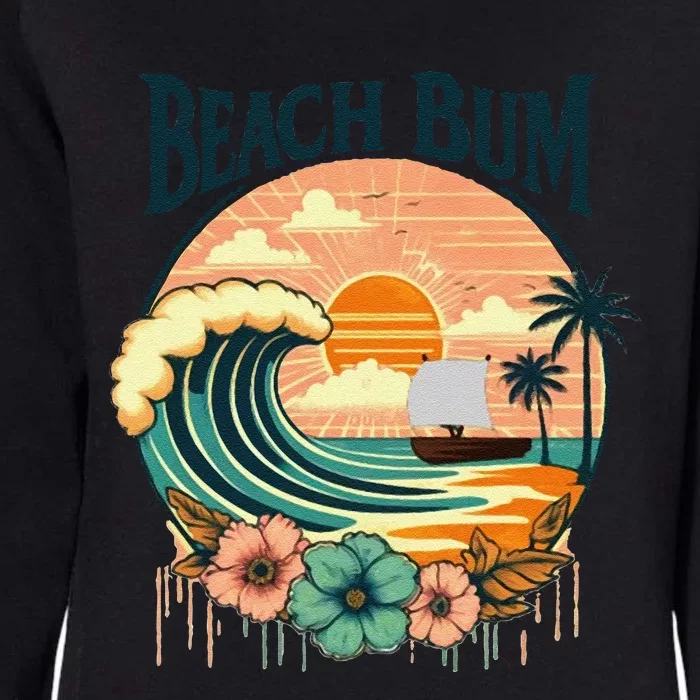 Beach Bum Retro Beach Womens California Wash Sweatshirt