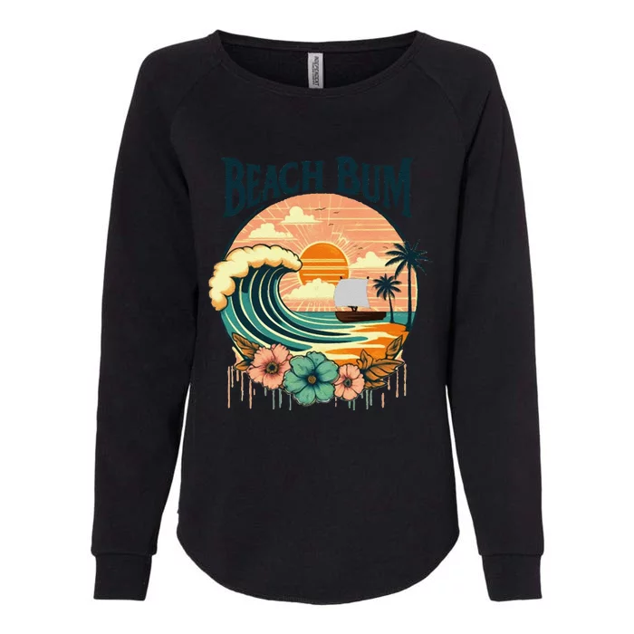 Beach Bum Retro Beach Womens California Wash Sweatshirt