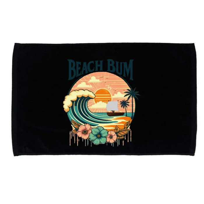 Beach Bum Retro Beach Microfiber Hand Towel