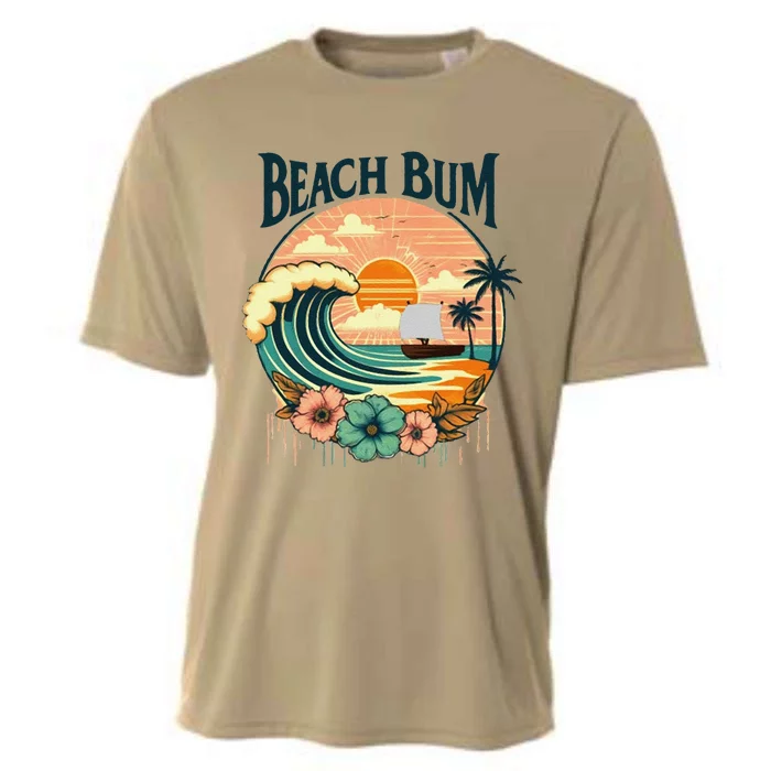 Beach Bum Retro Beach Cooling Performance Crew T-Shirt