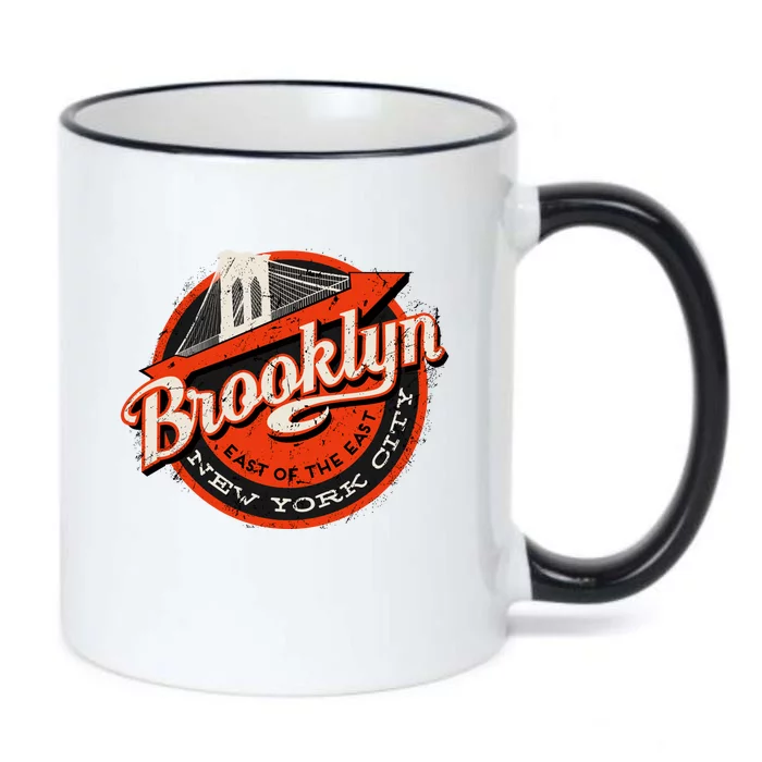 Brooklyn Bridge Retro New York Logo Black Color Changing Mug