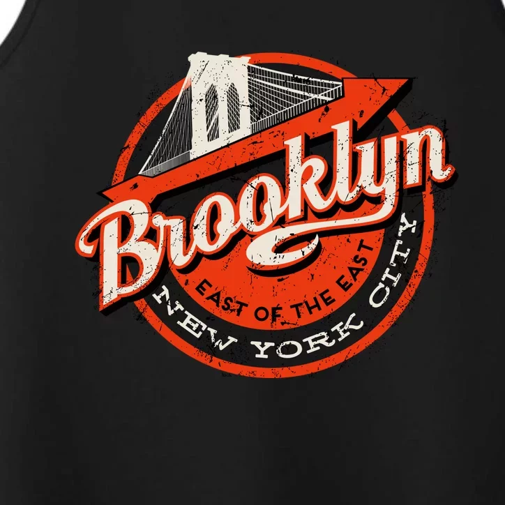 Brooklyn Bridge Retro New York Logo Performance Tank