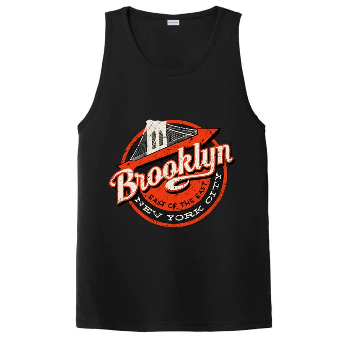 Brooklyn Bridge Retro New York Logo Performance Tank