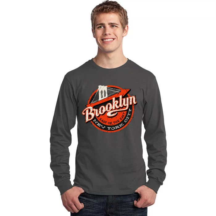 Brooklyn Bridge Retro New York Logo Tall Long Sleeve T-Shirt