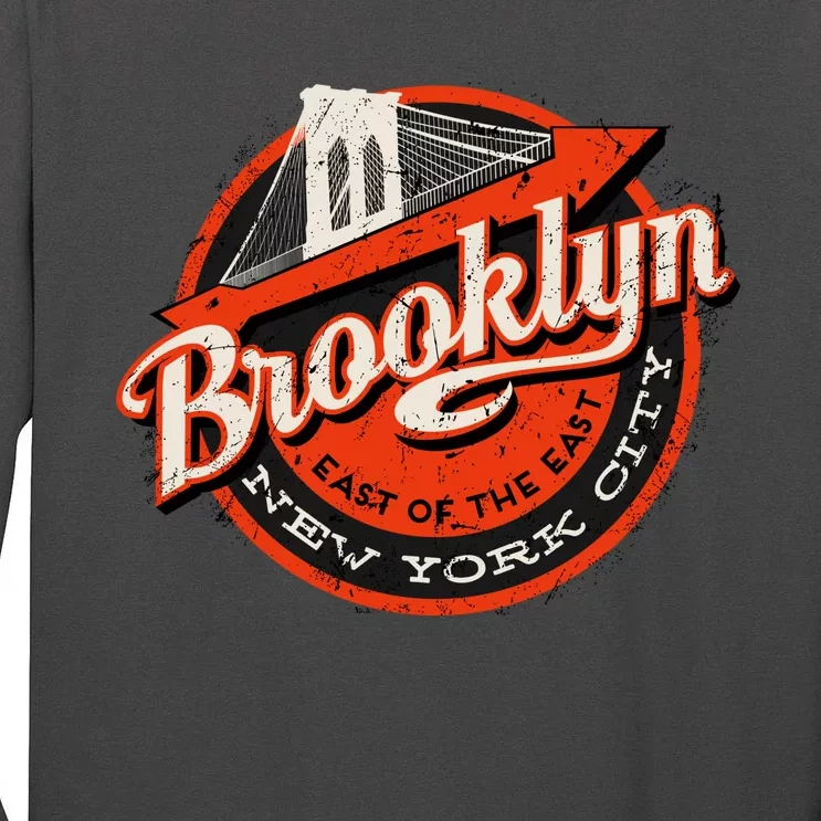 Brooklyn Bridge Retro New York Logo Tall Long Sleeve T-Shirt