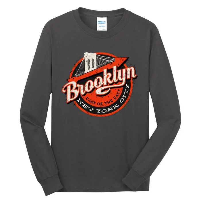 Brooklyn Bridge Retro New York Logo Tall Long Sleeve T-Shirt