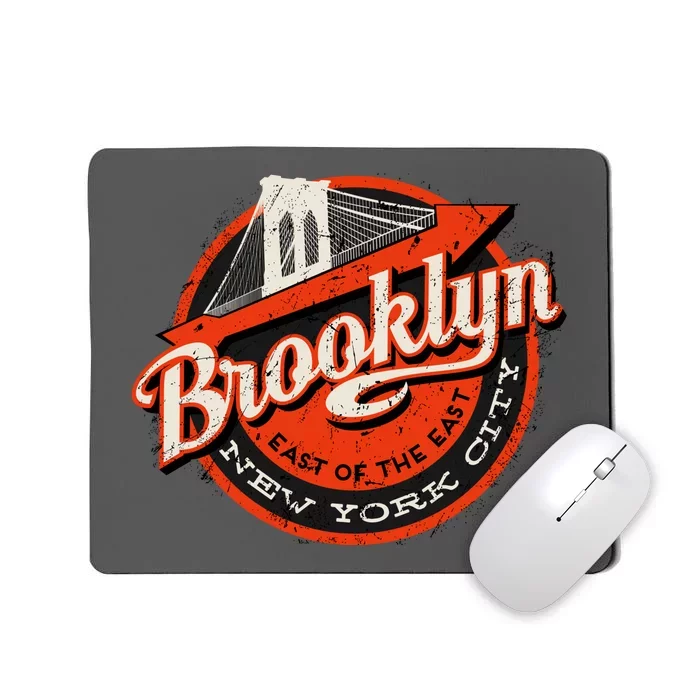 Brooklyn Bridge Retro New York Logo Mousepad