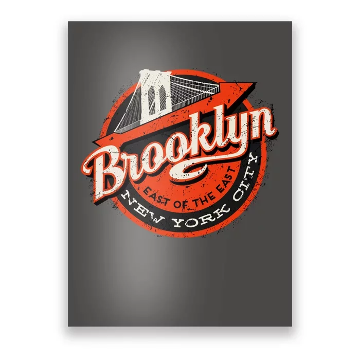 Brooklyn Bridge Retro New York Logo Poster