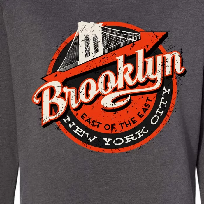 Brooklyn Bridge Retro New York Logo Womens California Wash Sweatshirt