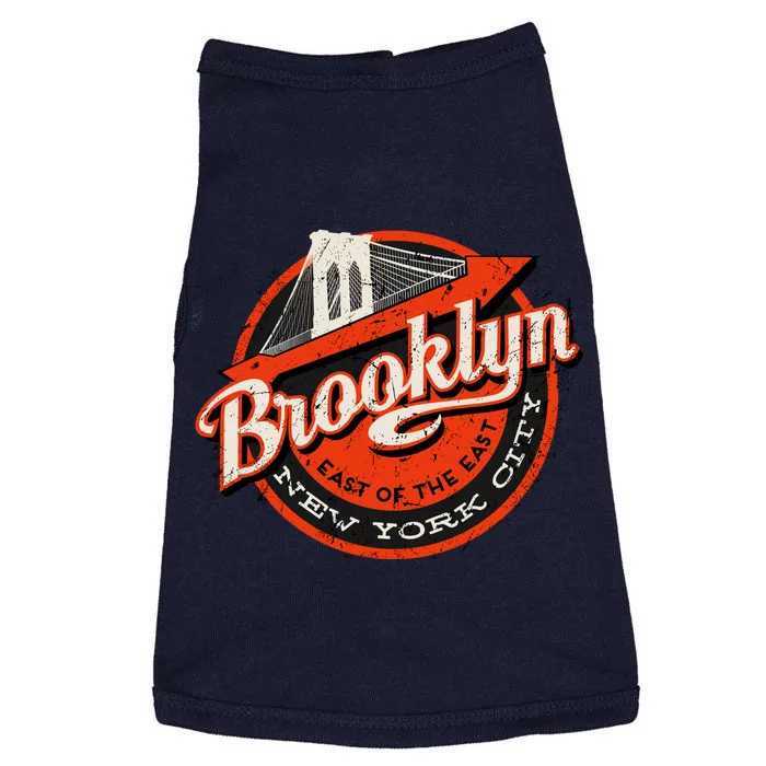 Brooklyn Bridge Retro New York Logo Doggie Tank