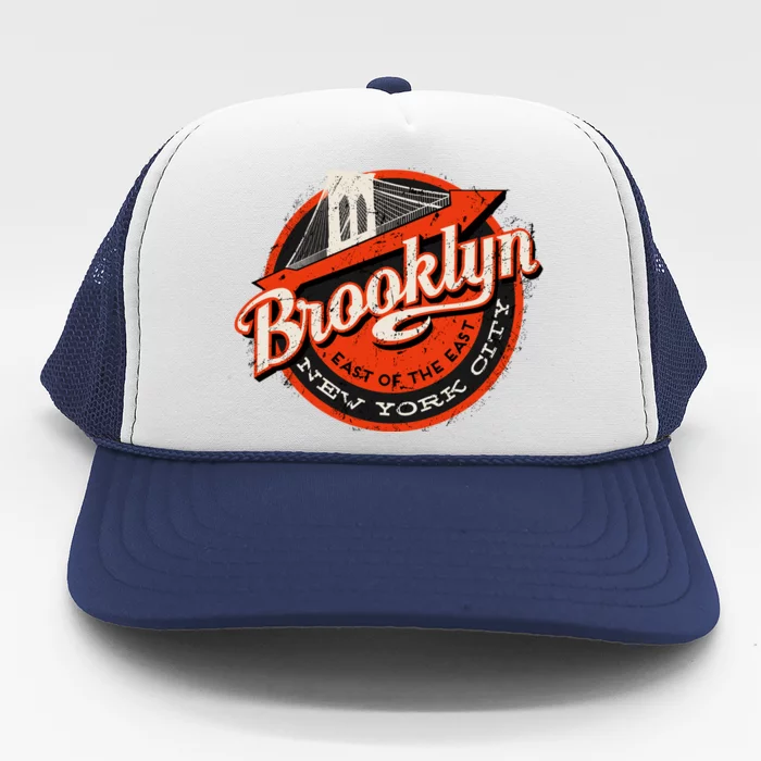 Brooklyn Bridge Retro New York Logo Trucker Hat