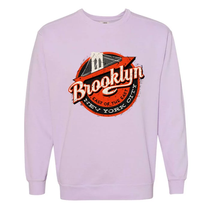 Brooklyn Bridge Retro New York Logo Garment-Dyed Sweatshirt