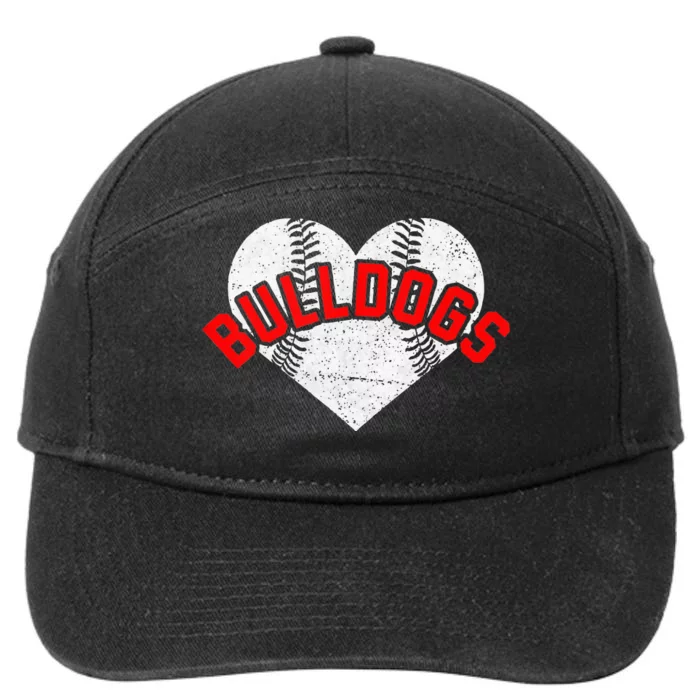 Bulldogs Baseball Softball High School Team Mascot Mom 7-Panel Snapback Hat