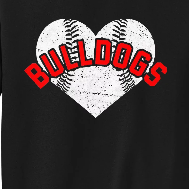 Bulldogs Baseball Softball High School Team Mascot Mom Tall Sweatshirt