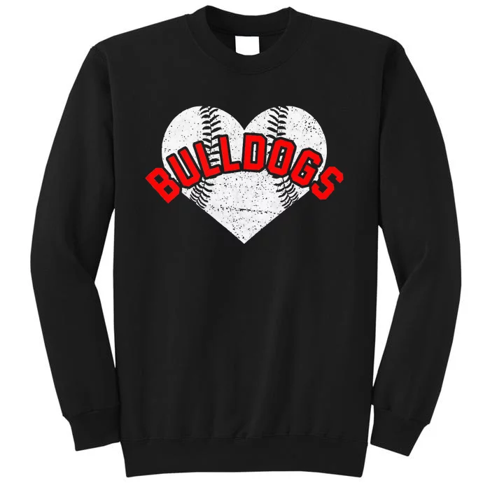 Bulldogs Baseball Softball High School Team Mascot Mom Tall Sweatshirt