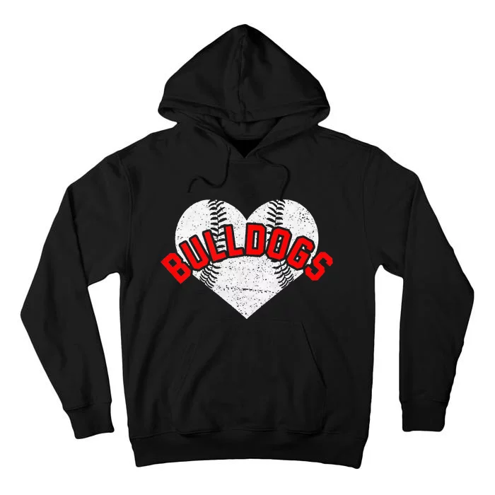 Bulldogs Baseball Softball High School Team Mascot Mom Tall Hoodie