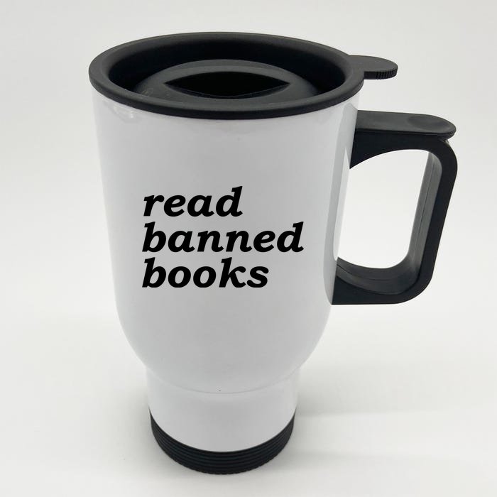 Banned Books Shirt Read Banned Books Gift For Reader Front & Back Stainless Steel Travel Mug