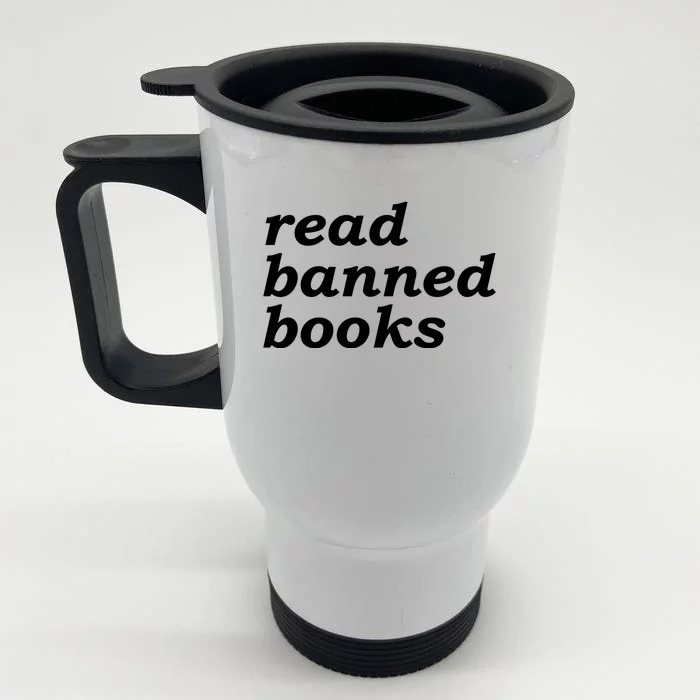 Banned Books Shirt Read Banned Books Gift For Reader Front & Back Stainless Steel Travel Mug