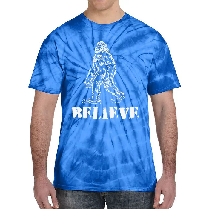 Bigfoot Believe Sasquatch Costume Halloween Tie-Dye T-Shirt