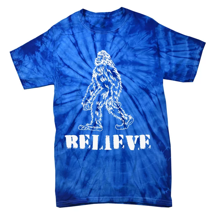 Bigfoot Believe Sasquatch Costume Halloween Tie-Dye T-Shirt